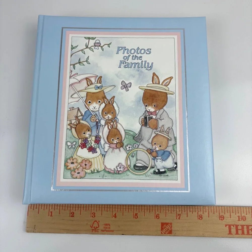 NEW Gibson Vintage Photos Of The Family‎ Bunny Blue Hardcover Photo Album 18 Pfs